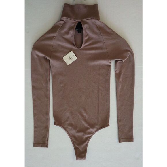 Intimately Free People Women's Sz XS/S Brown Seamless L/S Turtleneck Bodysuit - Picture 6 of 6